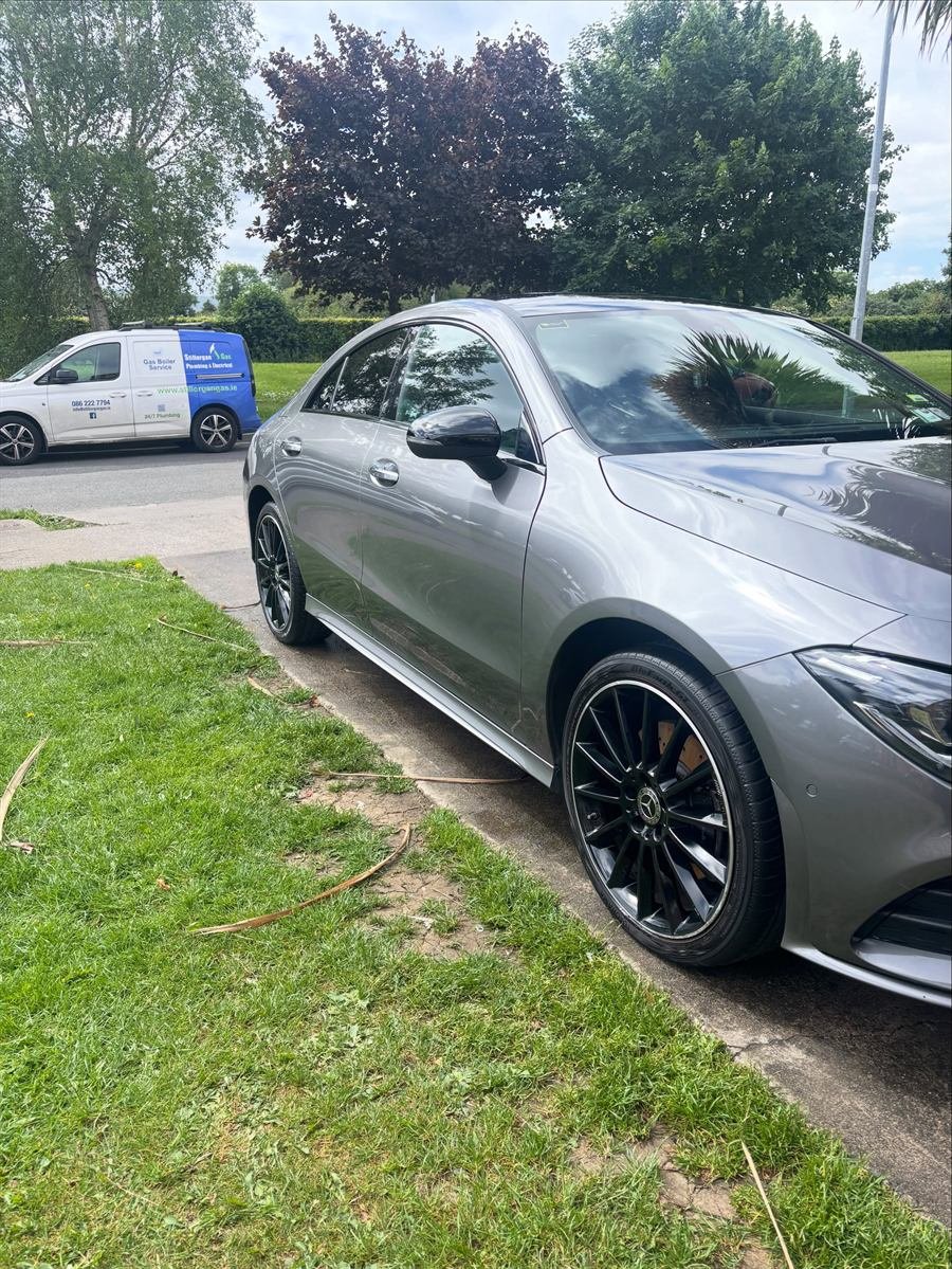 Grey Mercedes after a valet