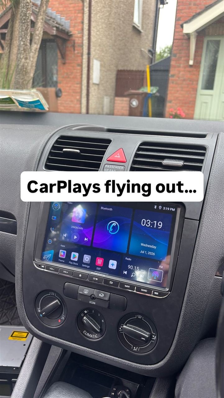 The same VW Golf with a new CarPlay touchscreen fitted